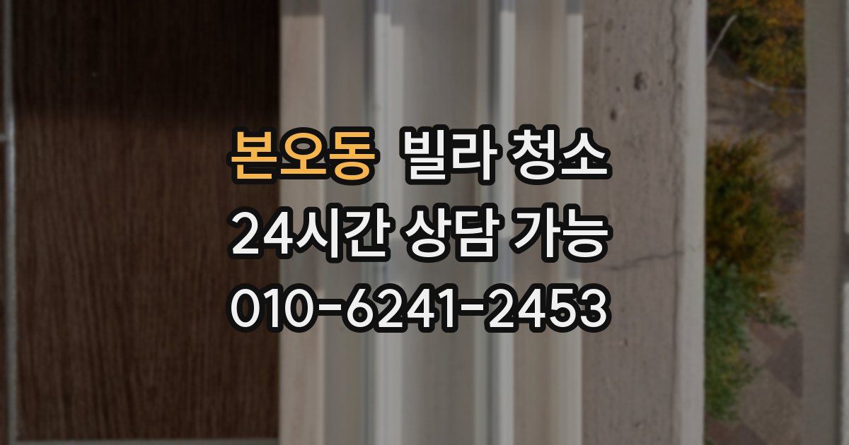 본오동 빌라 청소