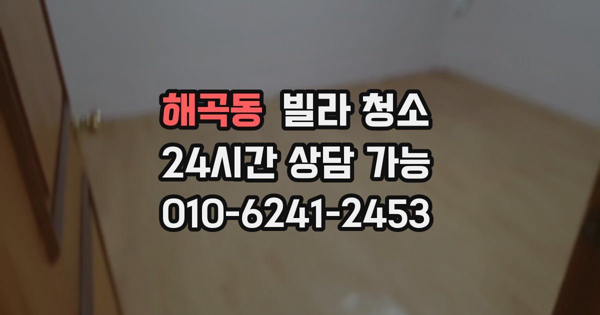 해곡동 빌라 청소