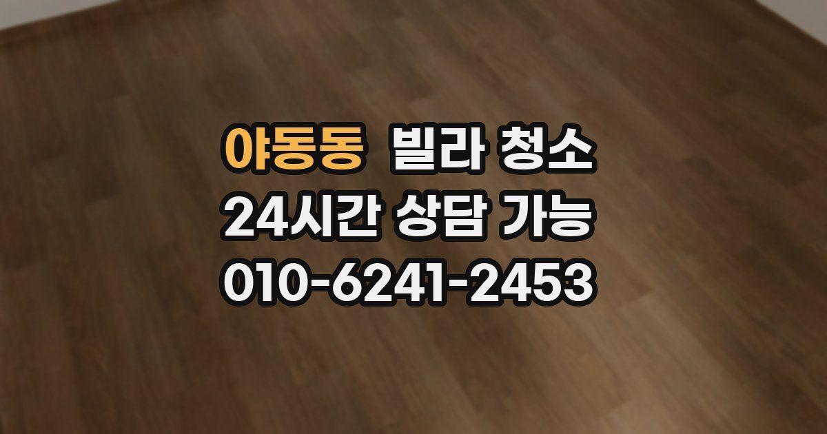 야동동 빌라 청소