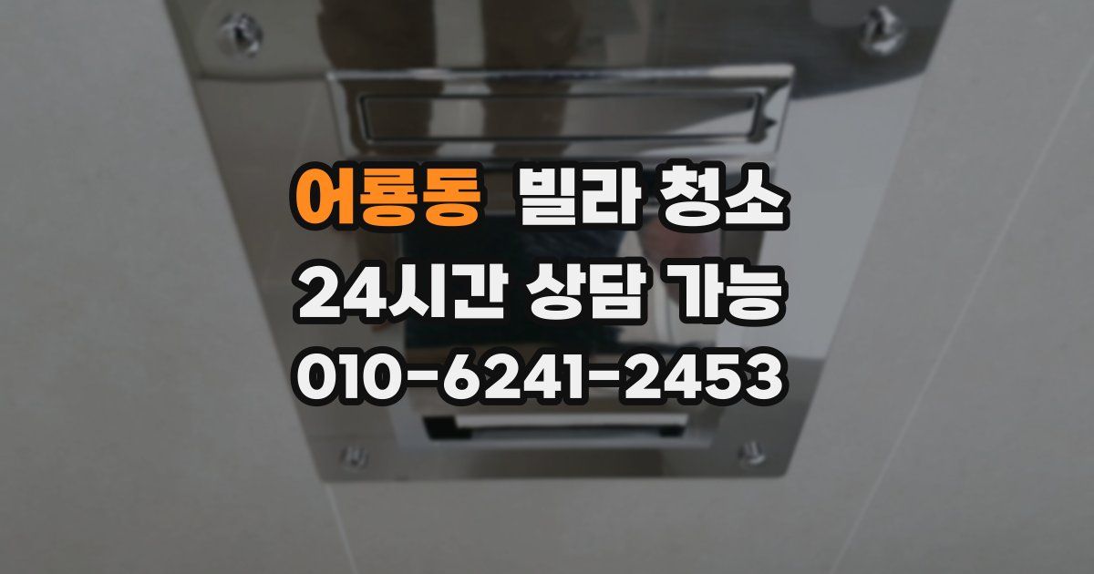 어룡동 빌라 청소