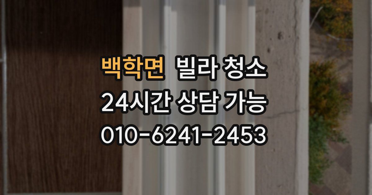 백학면 빌라 청소