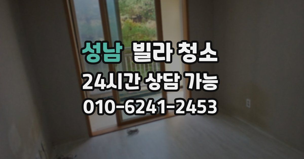 성남 빌라 청소