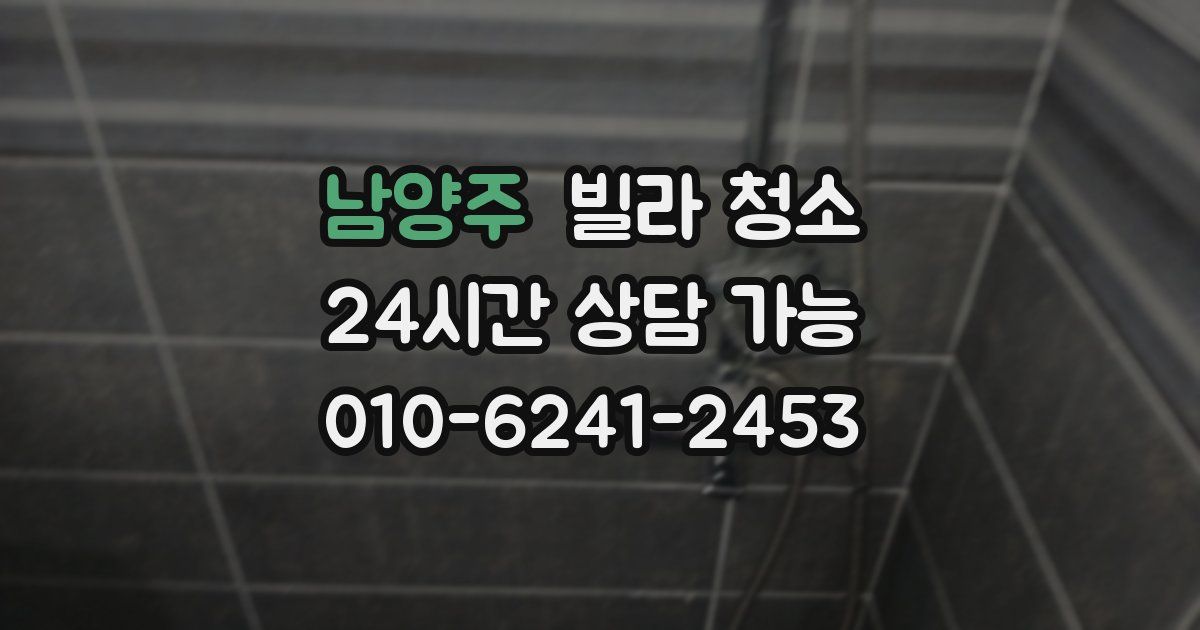 남양주 빌라 청소