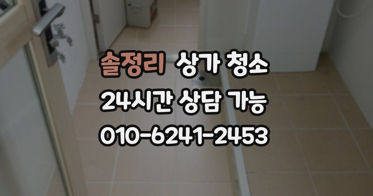 솔정리 상가 청소