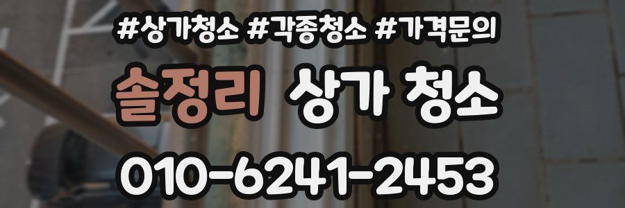 솔정리 상가 청소