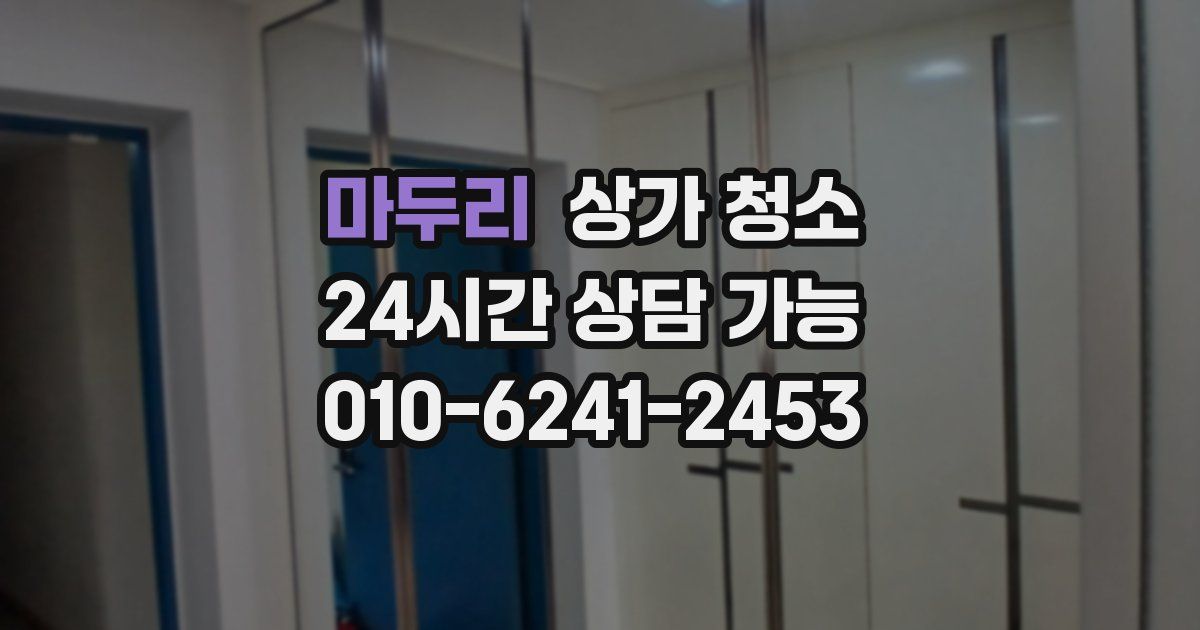 마두리 상가 청소