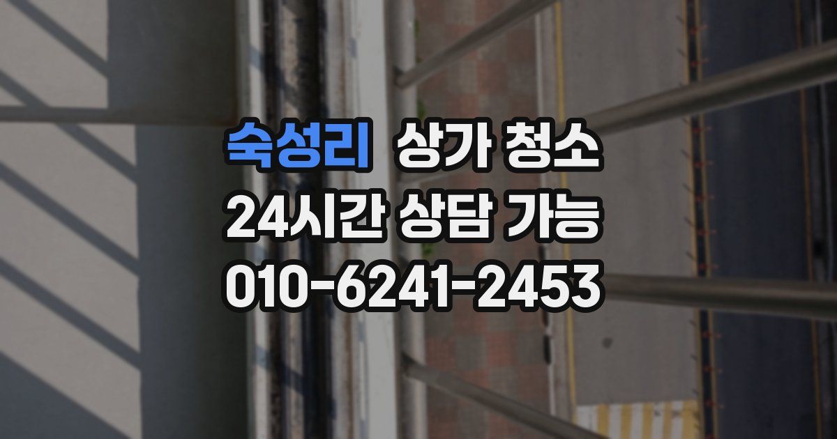 숙성리 상가 청소