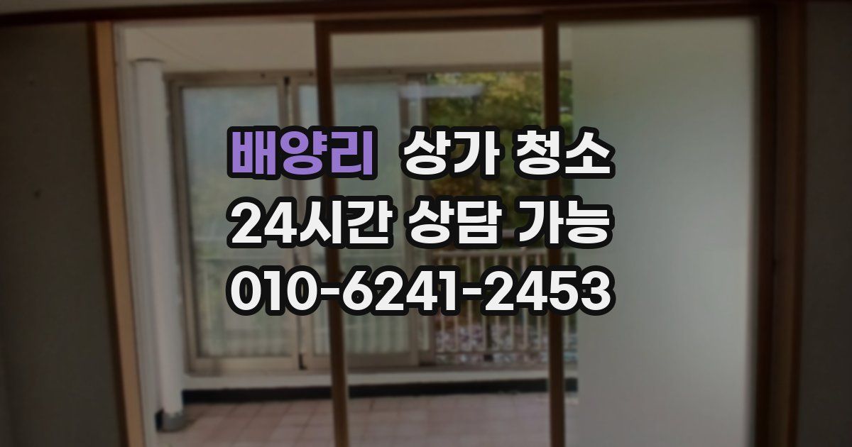 배양리 상가 청소