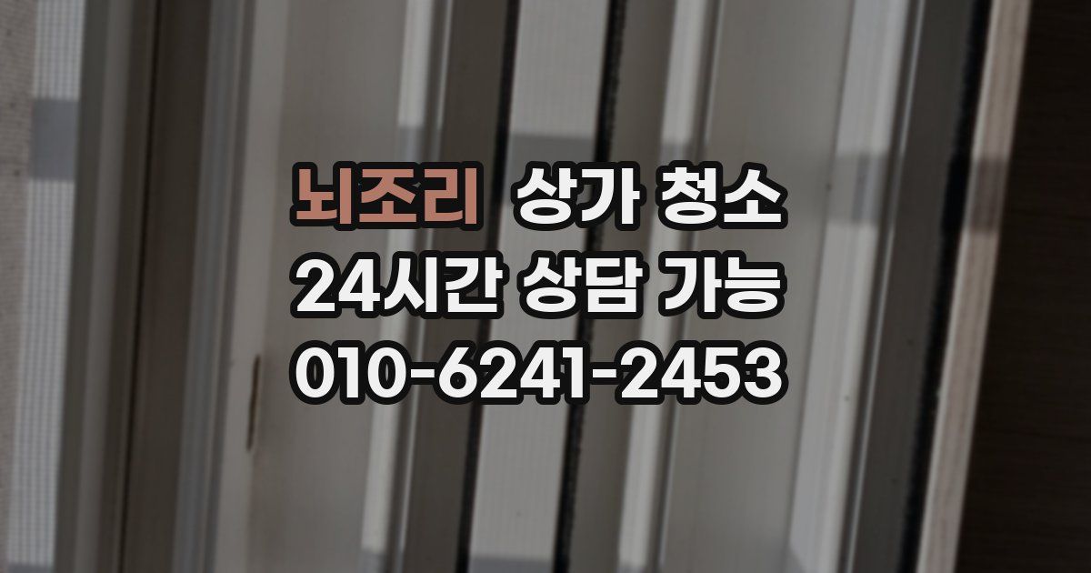 뇌조리 상가 청소