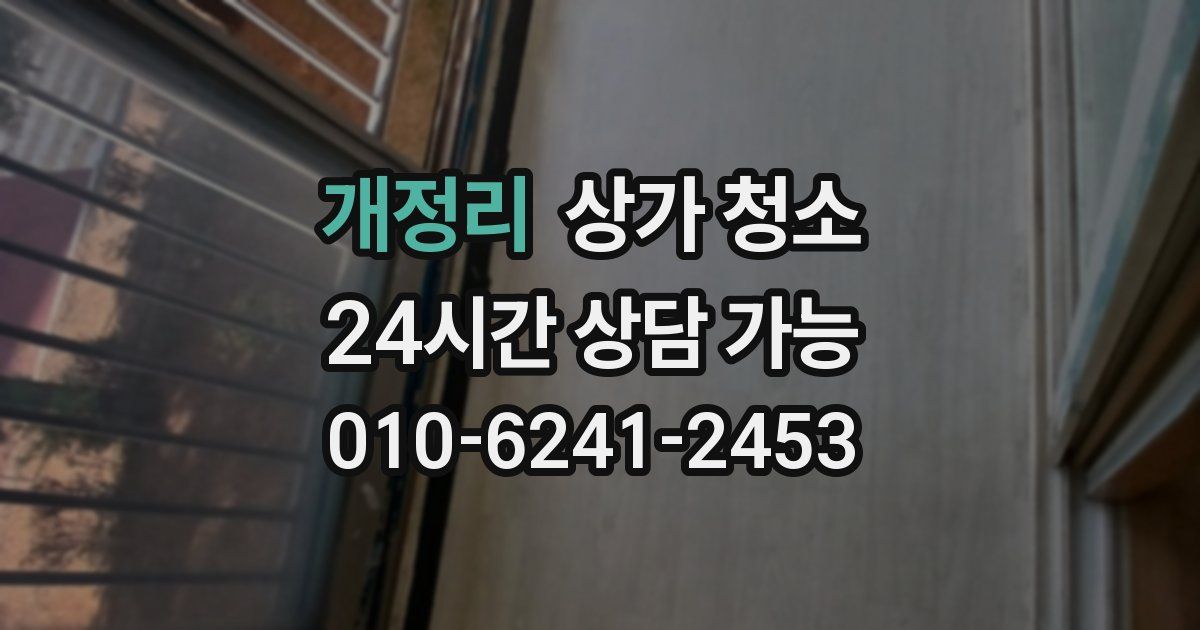 개정리 상가 청소