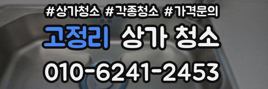 고정리 상가 청소