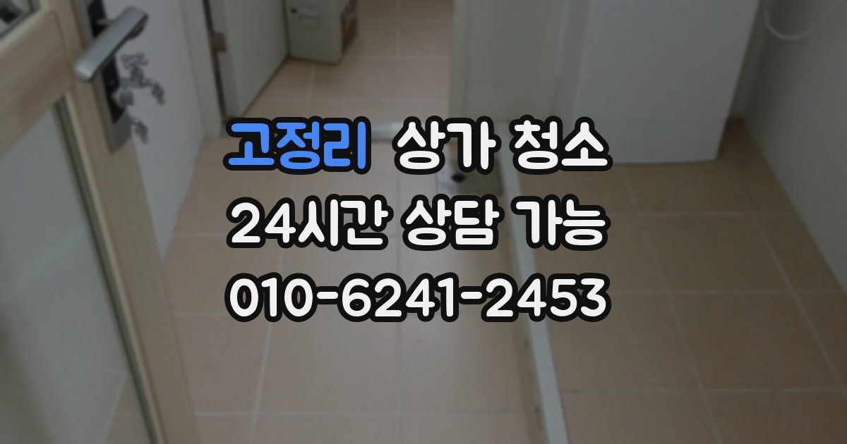 고정리 상가 청소