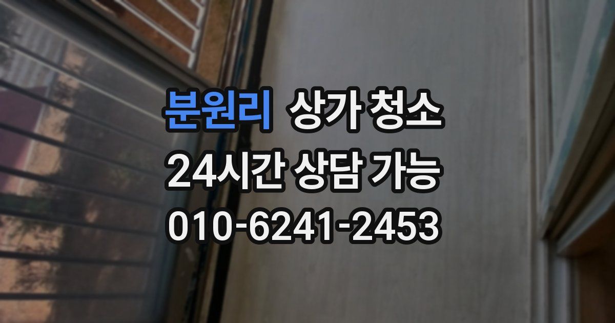 분원리 상가 청소