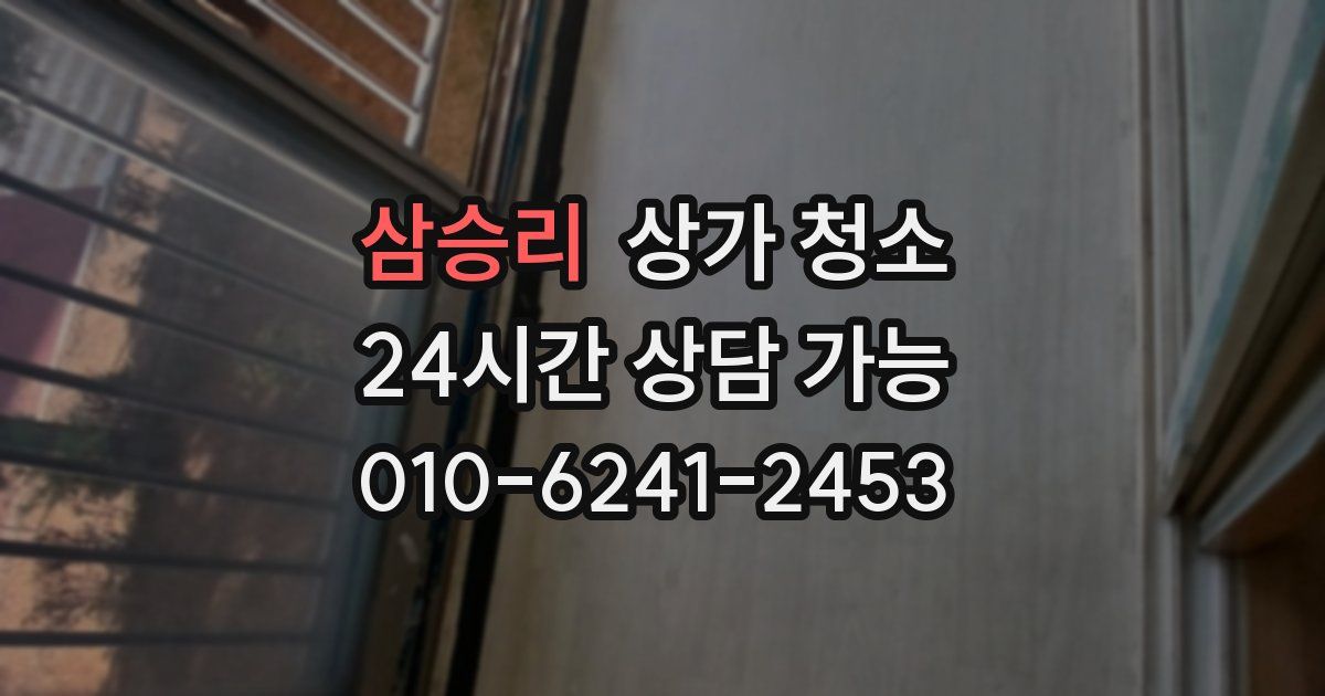 삼승리 상가 청소