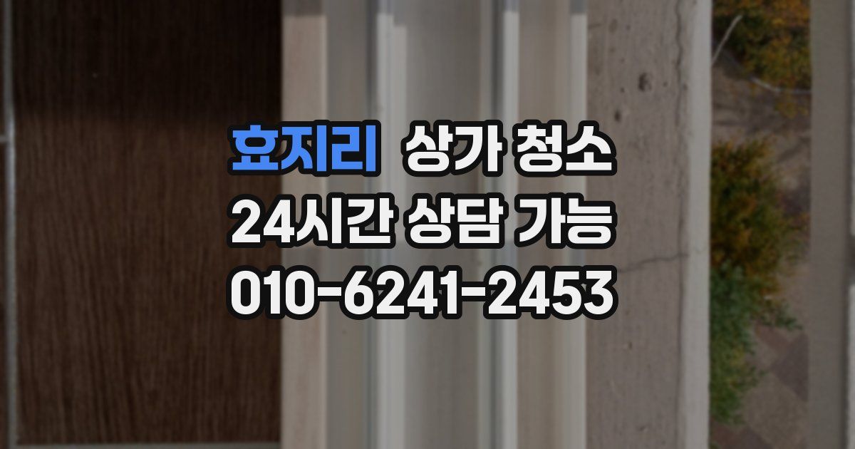 효지리 상가 청소