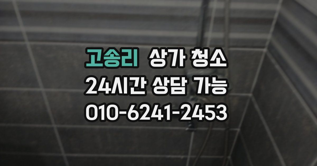 고송리 상가 청소