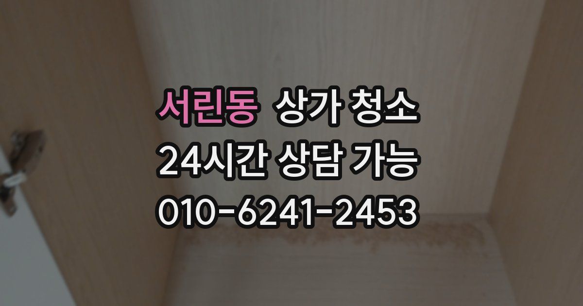 서린동 상가 청소