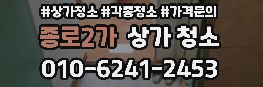 종로2가 상가 청소