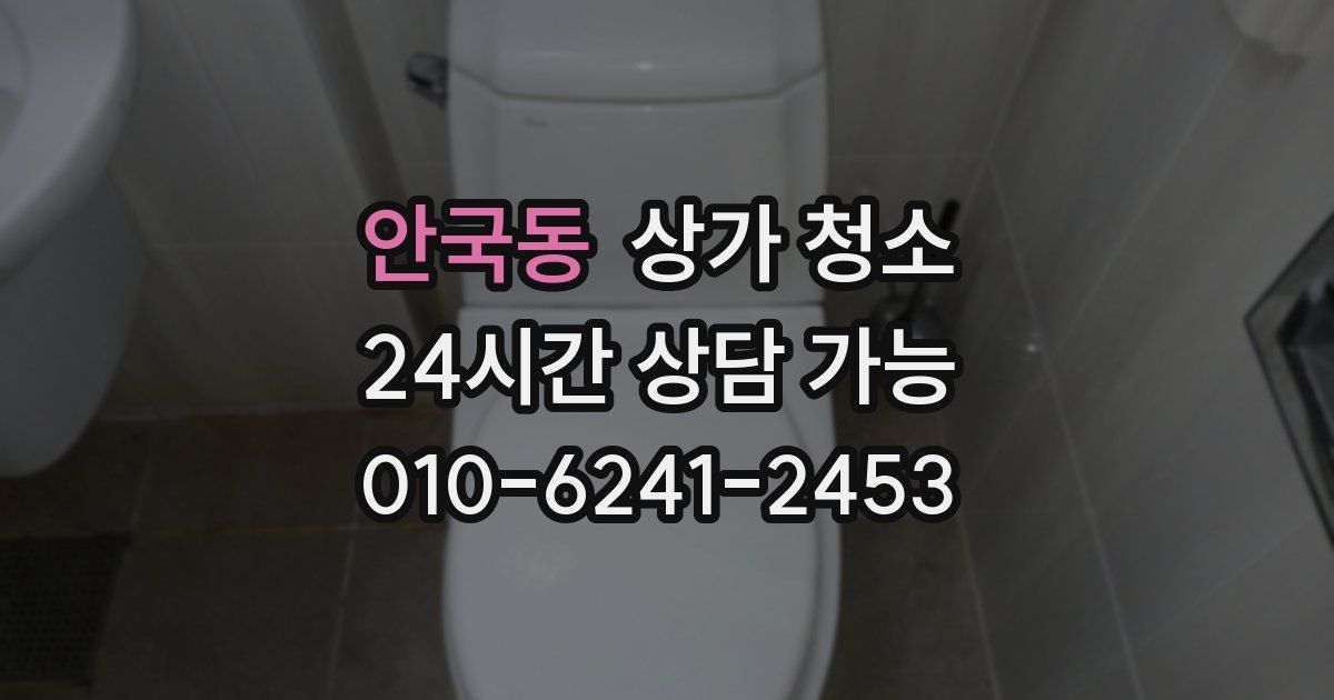 안국동 상가 청소