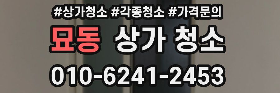 묘동 상가 청소