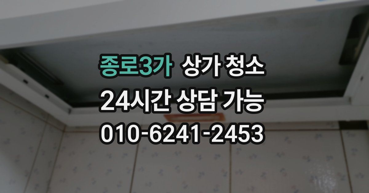 종로3가 상가 청소