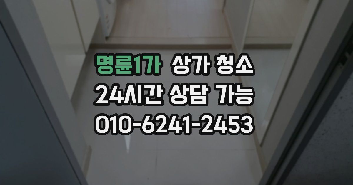 명륜1가 상가 청소