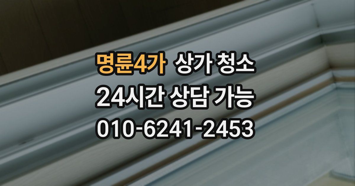 명륜4가 상가 청소