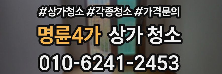 명륜4가 상가 청소
