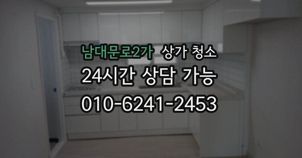 남대문로2가 상가 청소