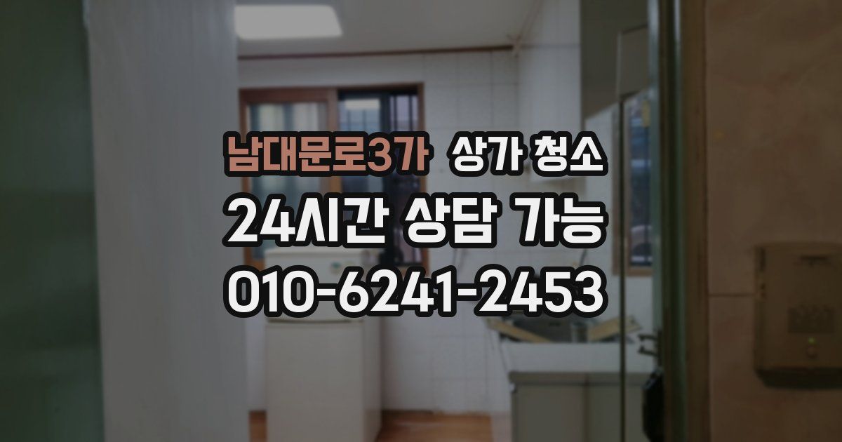 남대문로3가 상가 청소