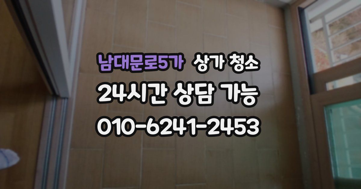 남대문로5가 상가 청소