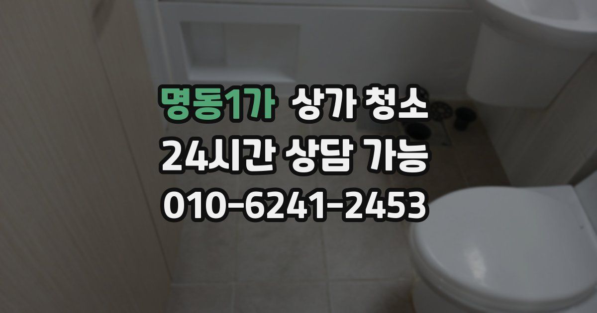 명동1가 상가 청소