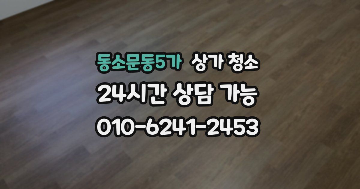 동소문동5가 상가 청소