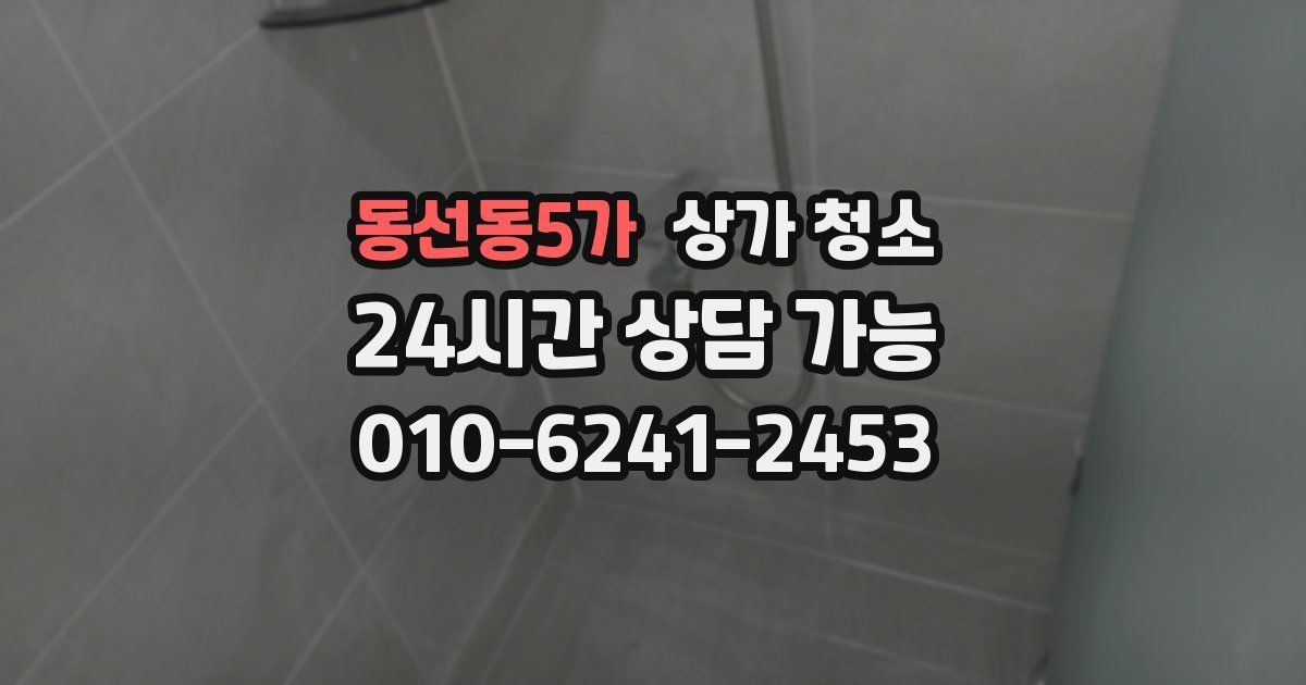 동선동5가 상가 청소