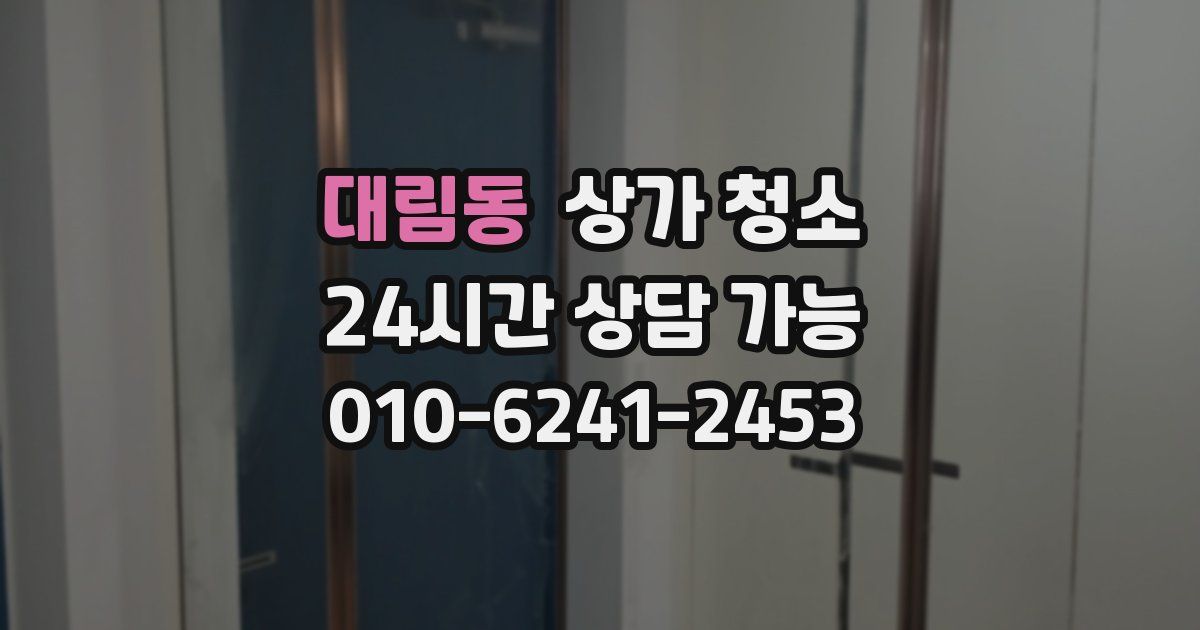 대림동 상가 청소