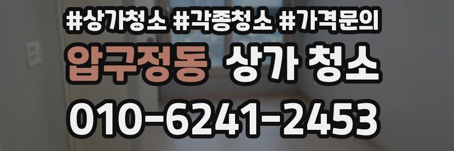 압구정동 상가 청소