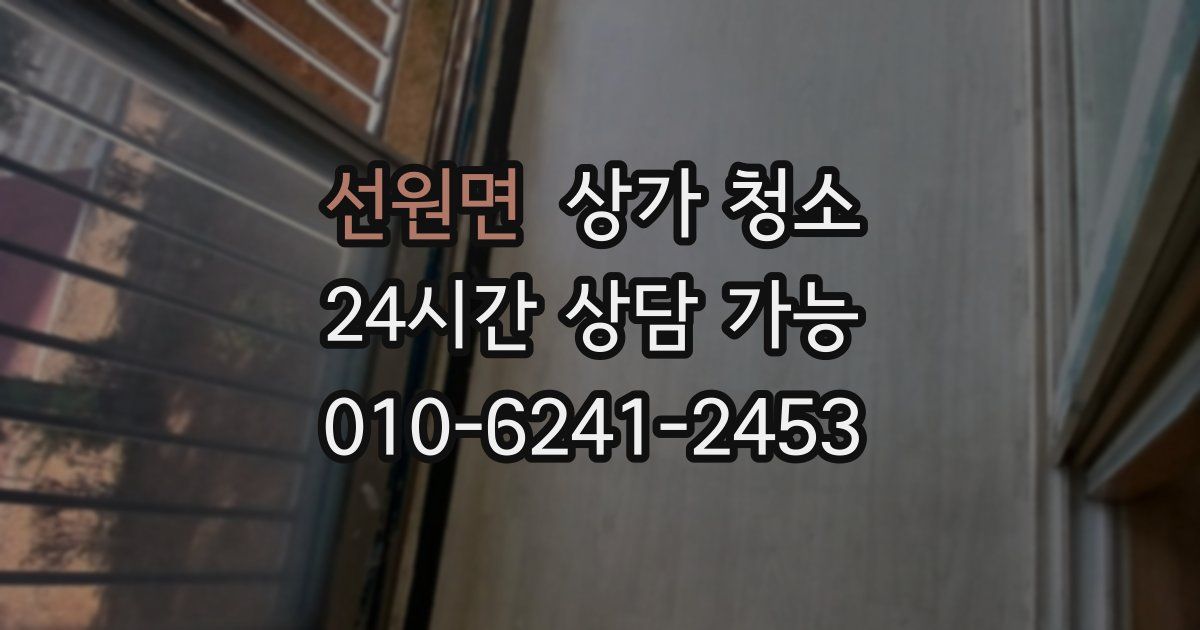 선원면 상가 청소