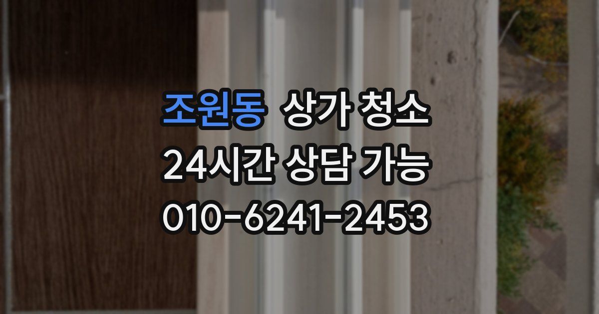 조원동 상가 청소