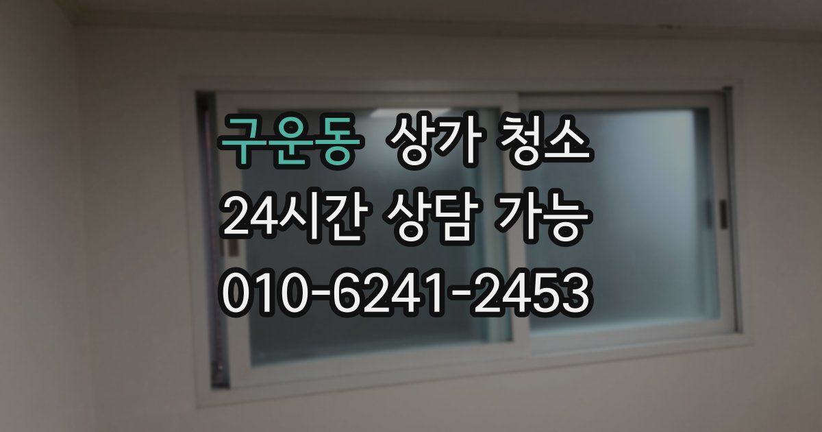 구운동 상가 청소