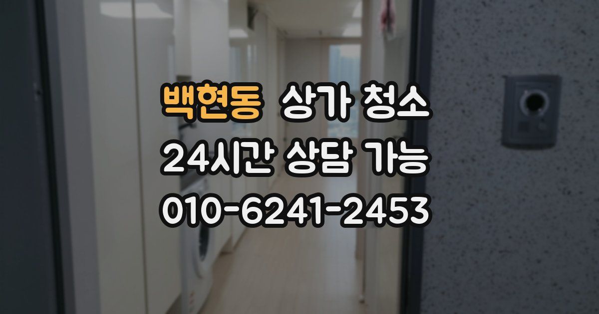 백현동 상가 청소