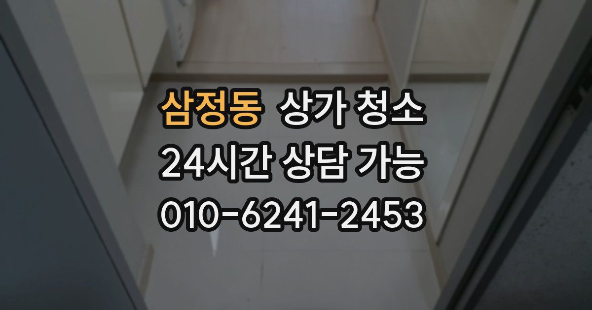 삼정동 상가 청소