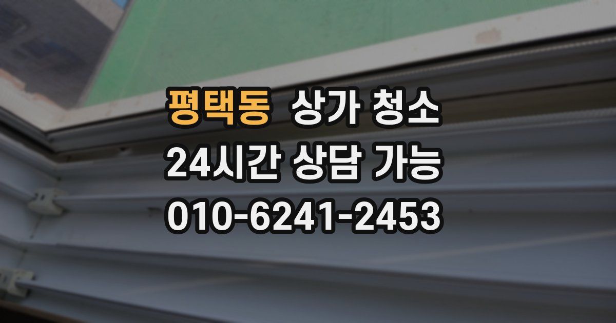 평택동 상가 청소