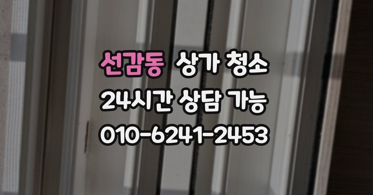 선감동 상가 청소