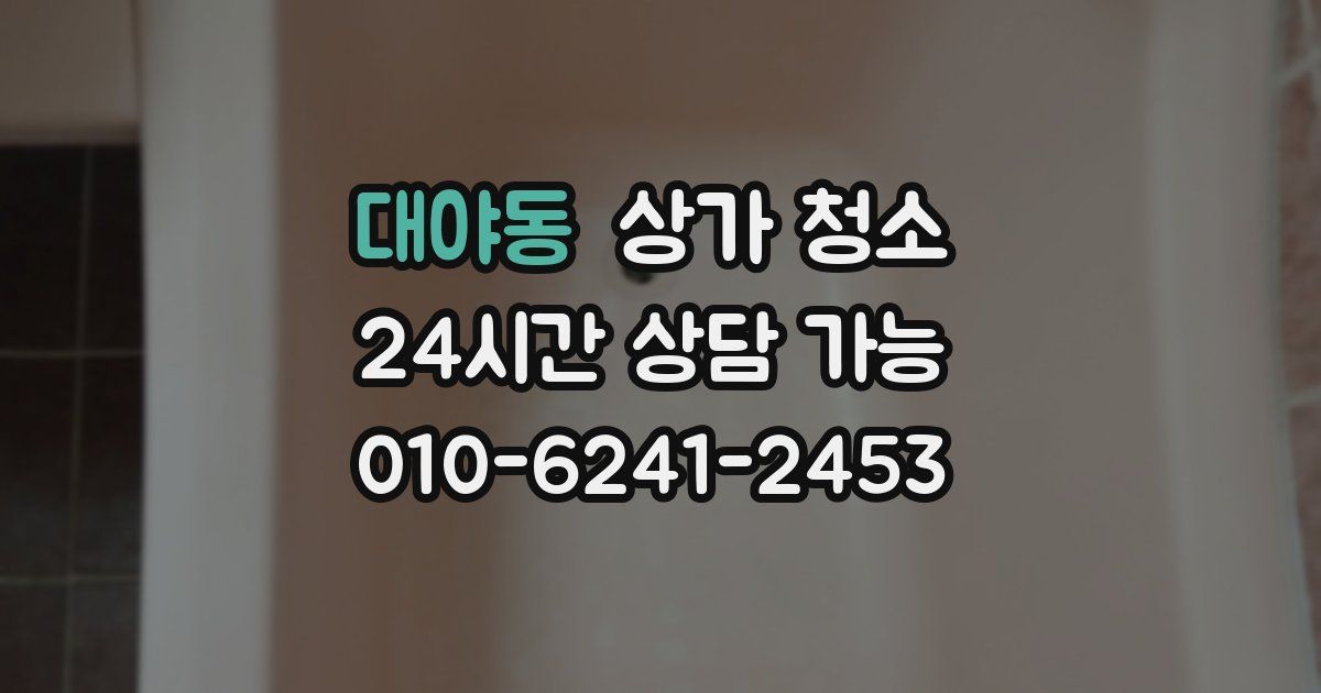 대야동 상가 청소