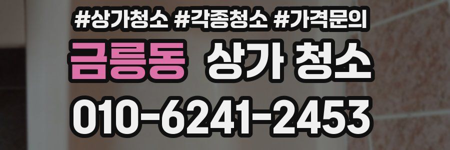 금릉동 상가 청소