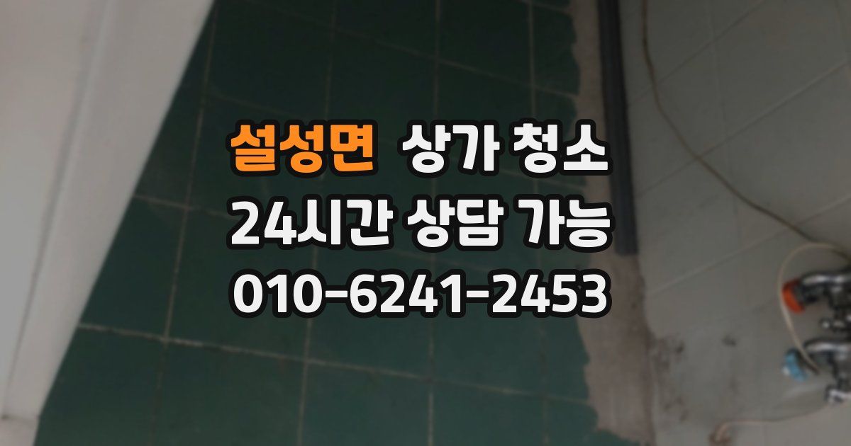 설성면 상가 청소