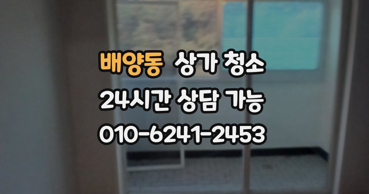 배양동 상가 청소