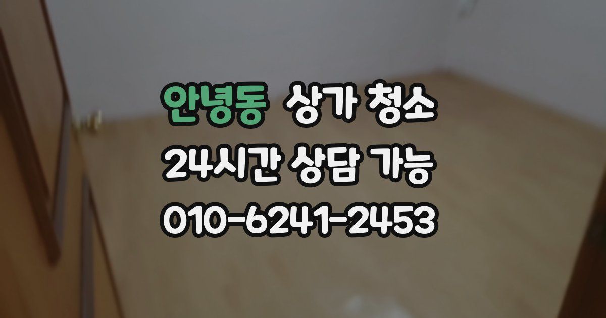 안녕동 상가 청소