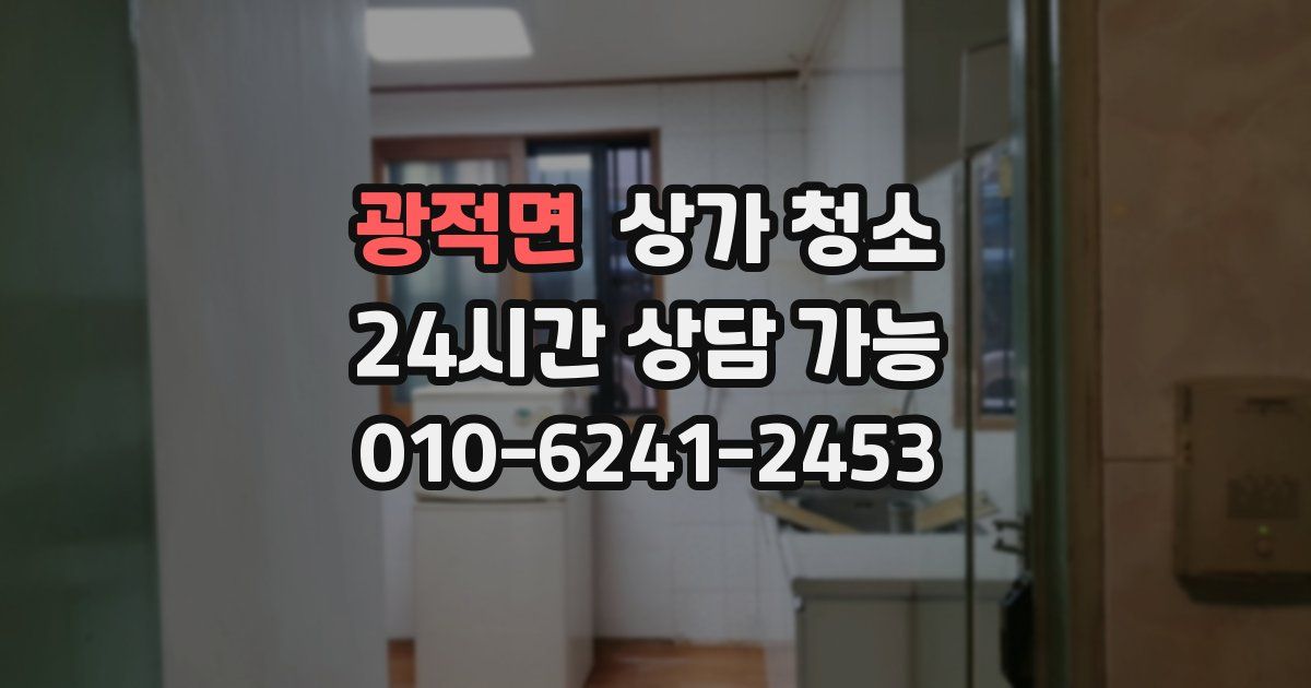 광적면 상가 청소