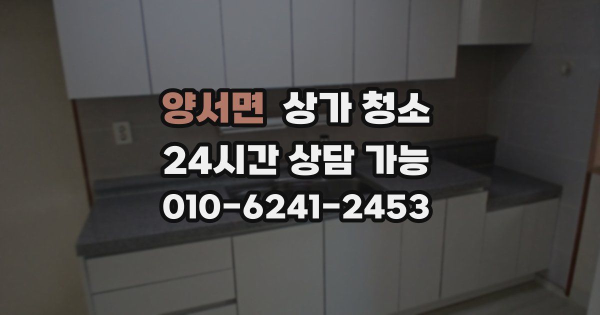 양서면 상가 청소